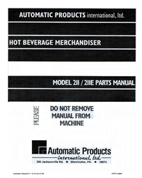 AP HOT BEVERAGE MODELS 211/211E PARTS MANUAL